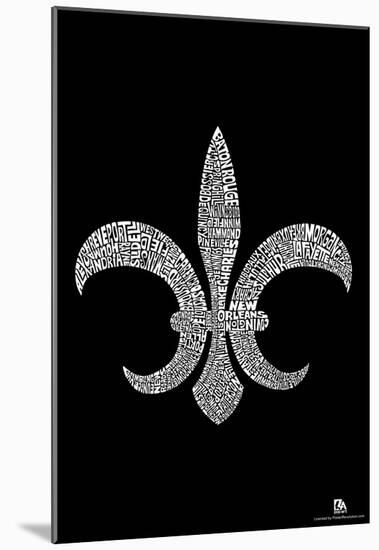 Louisiana Cities Text Poster-null-Mounted Poster