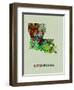 Louisiana Color Splatter Map-NaxArt-Framed Art Print