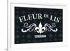 Louisiana - Fleur de Lis - Pattern - Black-Lantern Press-Framed Art Print