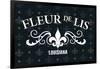 Louisiana - Fleur de Lis - Pattern - Black-Lantern Press-Framed Art Print