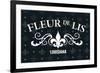 Louisiana - Fleur de Lis - Pattern - Black-Lantern Press-Framed Premium Giclee Print