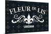 Louisiana - Fleur de Lis - Pattern - Black-Lantern Press-Mounted Premium Giclee Print