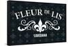 Louisiana - Fleur de Lis - Pattern - Black-Lantern Press-Framed Stretched Canvas