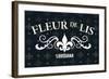 Louisiana - Fleur de Lis - Pattern - Black-Lantern Press-Framed Art Print