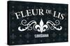 Louisiana - Fleur de Lis - Pattern - Black-Lantern Press-Stretched Canvas
