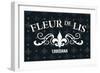 Louisiana - Fleur de Lis - Pattern - Black-Lantern Press-Framed Art Print