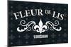 Louisiana - Fleur de Lis - Pattern - Black-Lantern Press-Mounted Art Print