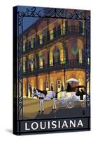 Louisiana - French Quarter-Lantern Press-Stretched Canvas