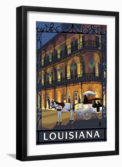 Louisiana - French Quarter-Lantern Press-Framed Art Print