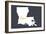 Louisiana - Home State - White on Gray-Lantern Press-Framed Art Print