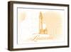 Louisiana - Lighthouse - Yellow - Coastal Icon-Lantern Press-Framed Art Print