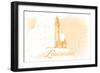 Louisiana - Lighthouse - Yellow - Coastal Icon-Lantern Press-Framed Art Print