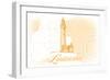 Louisiana - Lighthouse - Yellow - Coastal Icon-Lantern Press-Framed Art Print