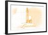 Louisiana - Lighthouse - Yellow - Coastal Icon-Lantern Press-Framed Art Print