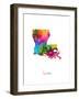 Louisiana Map-Michael Tompsett-Framed Art Print