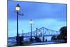 Louisiana, New Orleans, Algiers, Jazz Walk of Fame, Crescent City Connection Bridges-John Coletti-Mounted Photographic Print