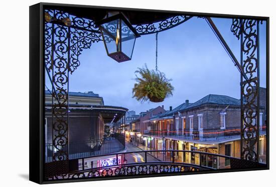 Louisiana, New Orleans, French Quarter, Bourbon Street-John Coletti-Framed Stretched Canvas