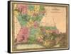 Louisiana - Panoramic Map-Lantern Press-Framed Stretched Canvas