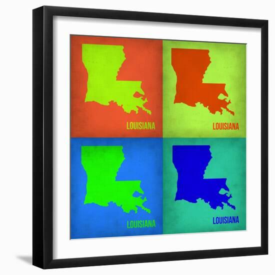 Louisiana Pop Art Map 1-NaxArt-Framed Art Print