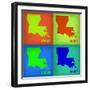 Louisiana Pop Art Map 1-NaxArt-Framed Art Print