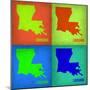 Louisiana Pop Art Map 1-NaxArt-Mounted Art Print