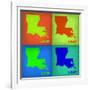 Louisiana Pop Art Map 1-NaxArt-Framed Art Print