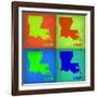 Louisiana Pop Art Map 1-NaxArt-Framed Art Print