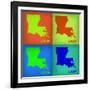 Louisiana Pop Art Map 1-NaxArt-Framed Art Print
