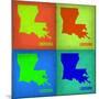 Louisiana Pop Art Map 1-NaxArt-Mounted Art Print