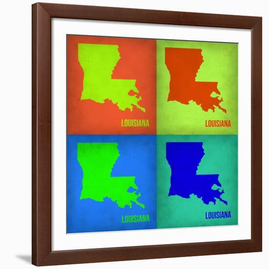 Louisiana Pop Art Map 1-NaxArt-Framed Art Print