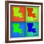 Louisiana Pop Art Map 1-NaxArt-Framed Art Print