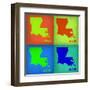 Louisiana Pop Art Map 1-NaxArt-Framed Art Print