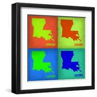 Louisiana Pop Art Map 1-NaxArt-Framed Art Print