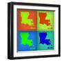 Louisiana Pop Art Map 1-NaxArt-Framed Art Print