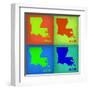 Louisiana Pop Art Map 1-NaxArt-Framed Art Print