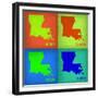 Louisiana Pop Art Map 1-NaxArt-Framed Premium Giclee Print