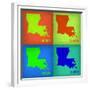 Louisiana Pop Art Map 1-NaxArt-Framed Premium Giclee Print