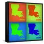 Louisiana Pop Art Map 1-NaxArt-Framed Stretched Canvas