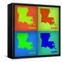 Louisiana Pop Art Map 1-NaxArt-Framed Stretched Canvas