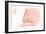 Louisiana - Sailboat - Coral - Coastal Icon-Lantern Press-Framed Art Print