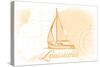 Louisiana - Sailboat - Yellow - Coastal Icon-Lantern Press-Stretched Canvas