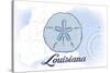 Louisiana - Sand Dollar - Blue - Coastal Icon-Lantern Press-Stretched Canvas