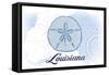 Louisiana - Sand Dollar - Blue - Coastal Icon-Lantern Press-Framed Stretched Canvas