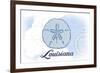 Louisiana - Sand Dollar - Blue - Coastal Icon-Lantern Press-Framed Art Print