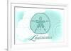 Louisiana - Sand Dollar - Teal - Coastal Icon-Lantern Press-Framed Art Print