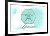 Louisiana - Sand Dollar - Teal - Coastal Icon-Lantern Press-Framed Art Print