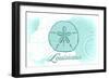 Louisiana - Sand Dollar - Teal - Coastal Icon-Lantern Press-Framed Art Print