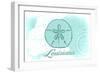 Louisiana - Sand Dollar - Teal - Coastal Icon-Lantern Press-Framed Art Print