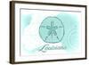 Louisiana - Sand Dollar - Teal - Coastal Icon-Lantern Press-Framed Art Print
