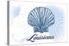 Louisiana - Scallop Shell - Blue - Coastal Icon-Lantern Press-Stretched Canvas